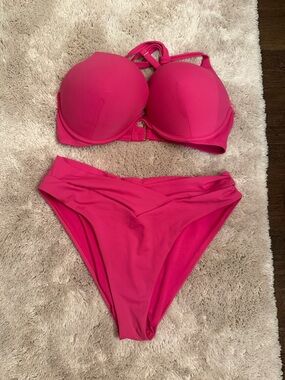 Victoria's Secret Pink High-Waisted Bikini Set 38D bombshell Padded top set